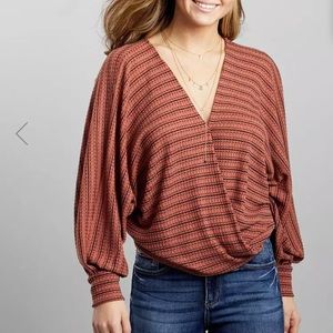 Waffle knit stripped top from Buckle!